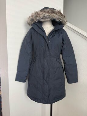 The North Face Women’s Arctic Parka goose Down hooded Jacket coat navy small